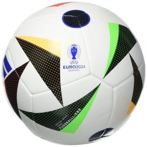 아디다스 유니 성인용 EURO24 트레이닝 축구공, 화이트/블랙/글로리 블루, 5