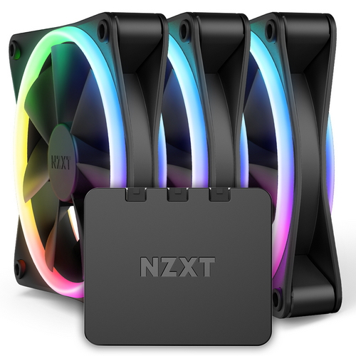 NZXT F120 RGB DUO 브라보텍 (컨트롤러/3팩, 매트블랙)