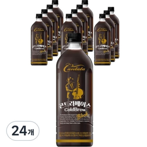 롯데칠성음료 칸타타 콘트라베이스 콜드브루 블랙 900ml (24개)_이미지