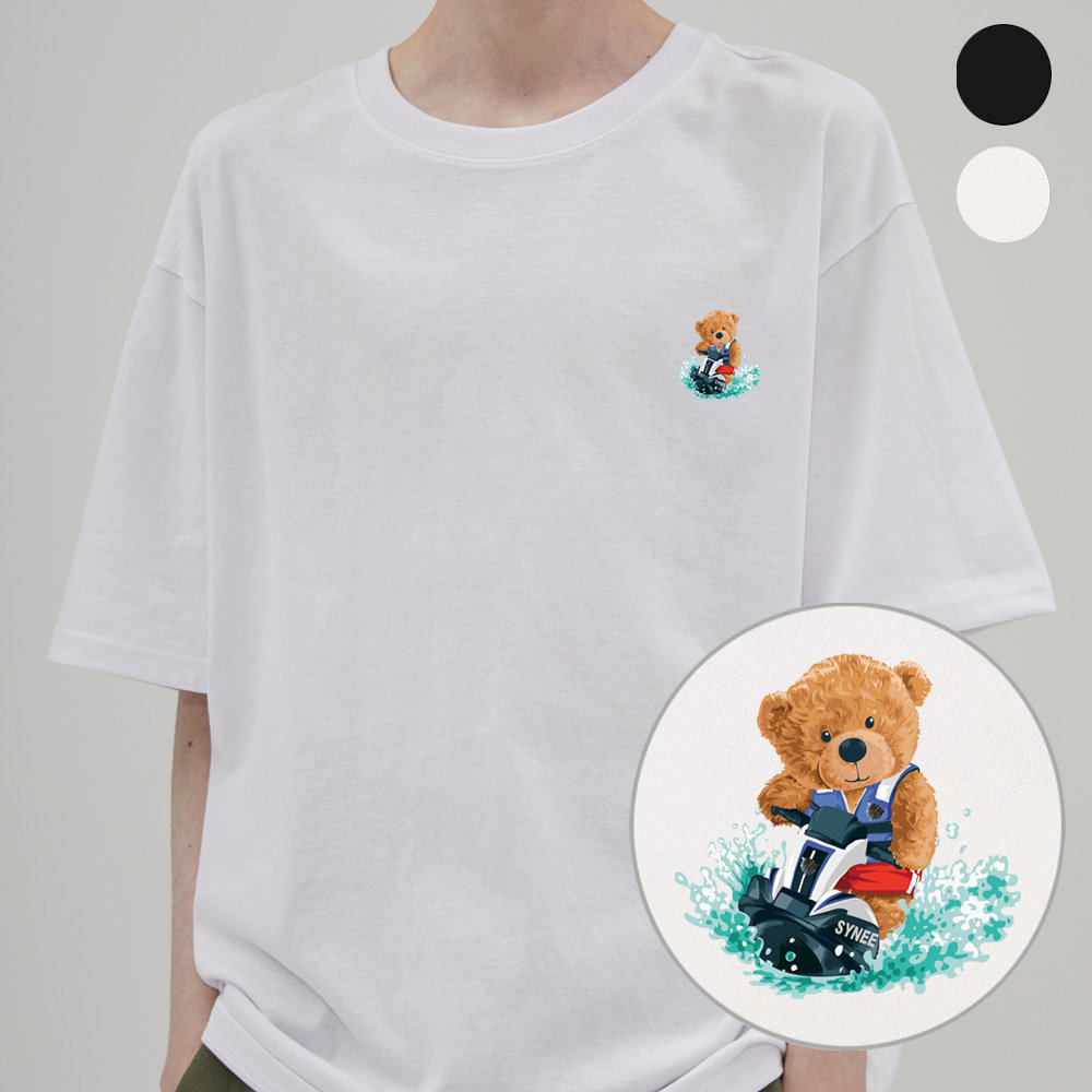 밴웍스 ZET SKI BEAR 오버핏 반팔 티셔츠 VNDTS209