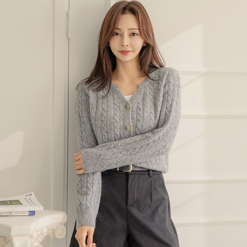 부루앤쥬디 10주년 에디션 G 브이트임꽈배기가디건 OQLCD505A_이미지