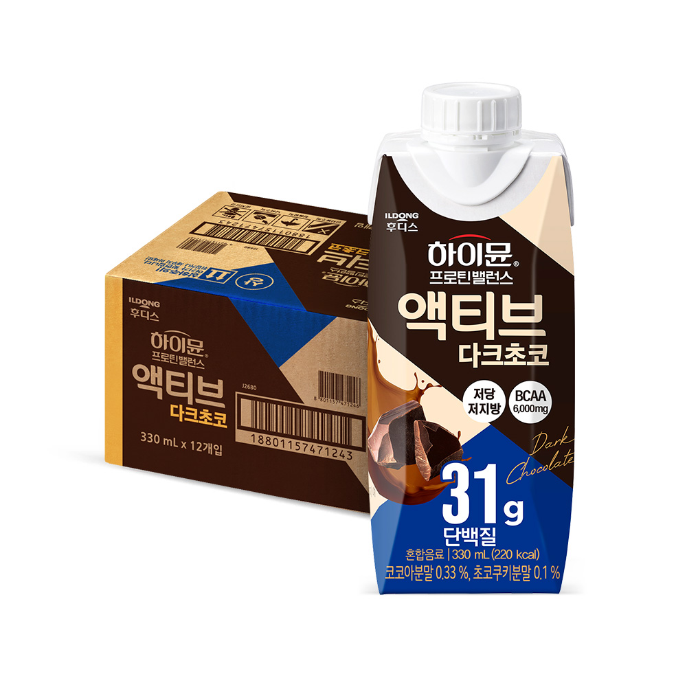 일동후디스 하이뮨 프로틴 밸런스 액티브 다크초코 330ml