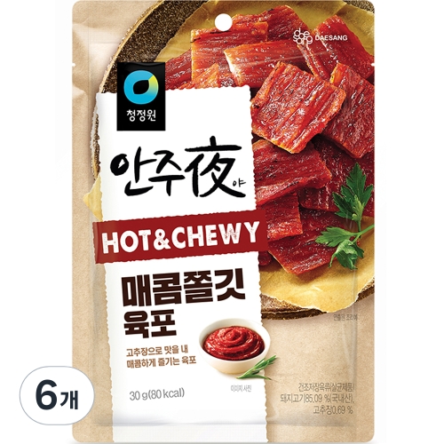 대상 청정원 바로eat 안주야 매콤쫄깃 육포 30g (6개)_이미지