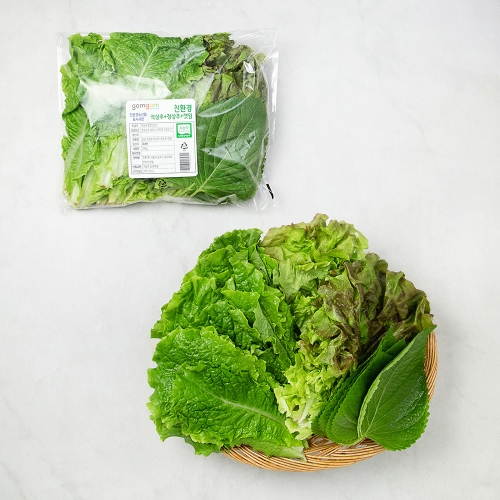 곰곰 친환경 적상추+청상추+깻잎 200g 1개_이미지