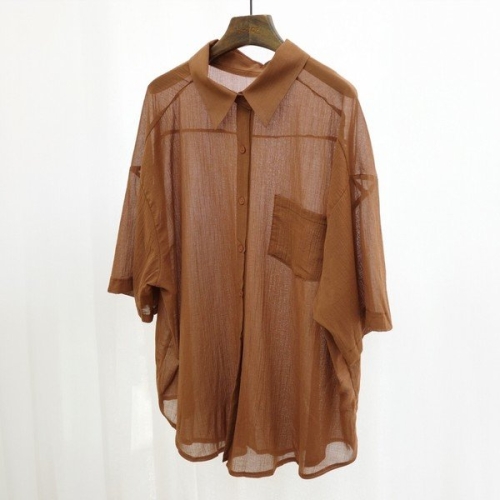 아이우먼 톤다운바이오시스루셔츠 LTS421M407 빅사이즈_이미지