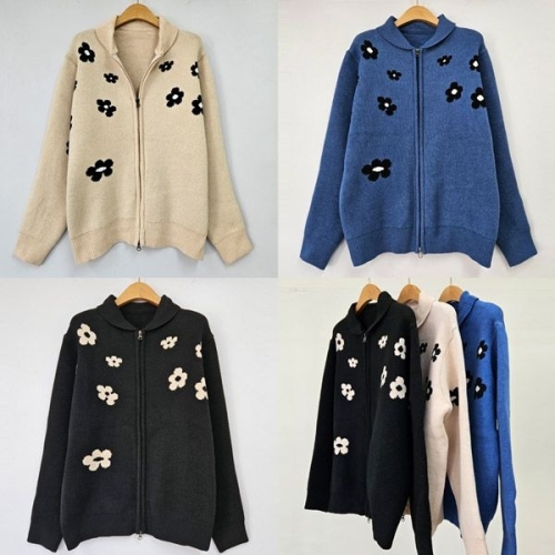 위쉬몰 EB 플라워나염집업가디건 T610H510 빅사이즈