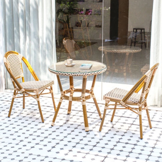 위드퍼니처 나탈리 원형 야외 테이블 700 (의자2개)