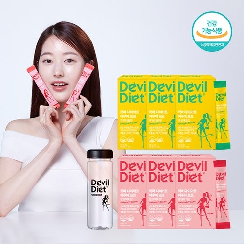 애플트리김약사네 악마다이어트 아쿠아 프로 파인애플맛 1박스 + 피치맛 1박스