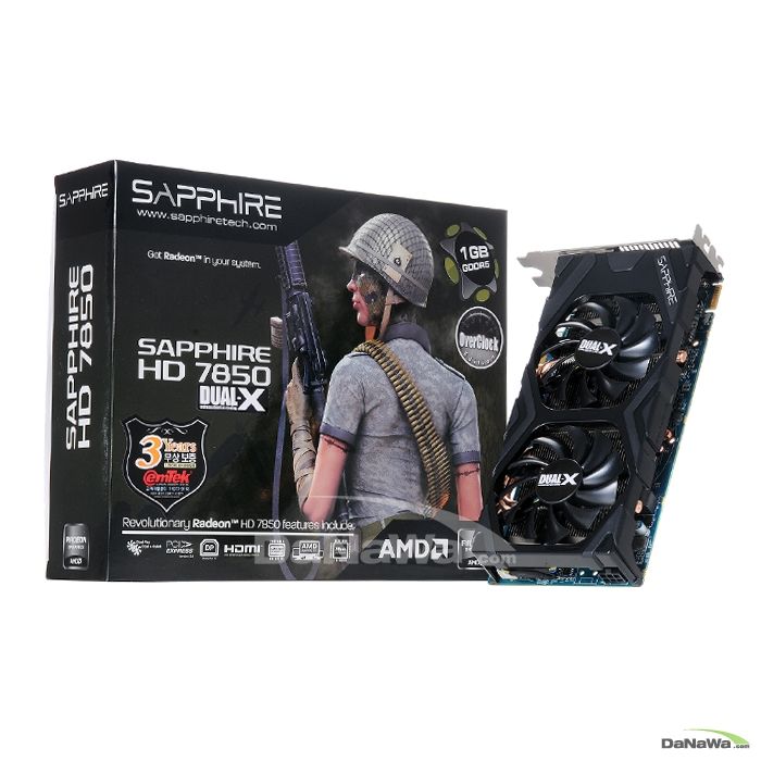 SAPPHIRE 라데온 HD 7850 OC D5 1GB Dual-X_이미지