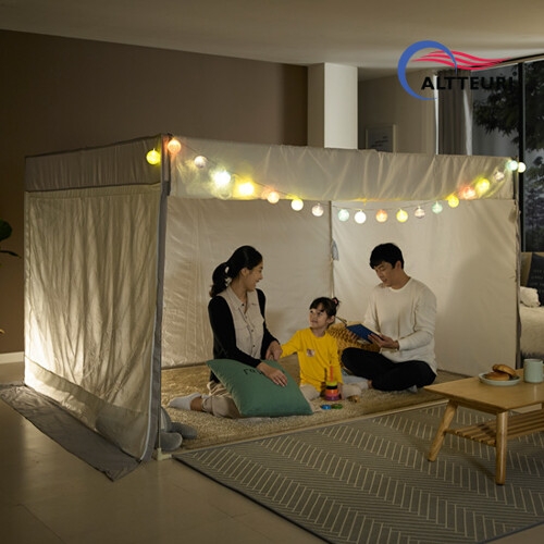아이디인더스트리 투인원 사각난방텐트 (대형,+스텐봉)_이미지