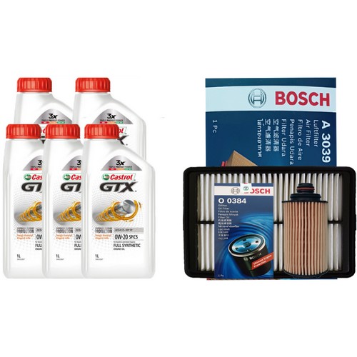 캐스트롤 GTX SP C5 0W20 5L + 보쉬필터 쌍용 베리뉴 티볼리 1.5 가솔린