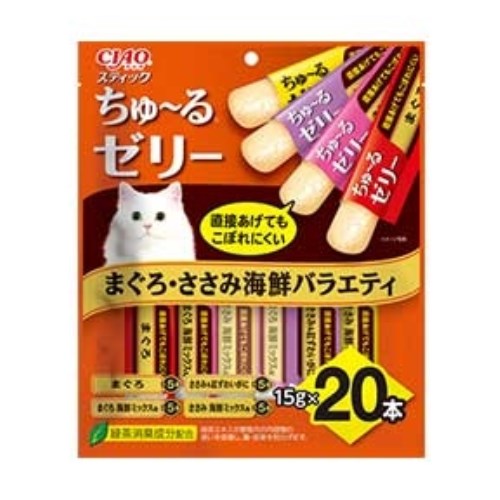 캣 챠오스틱 츄르젤리 참치&닭가슴살&해산물 버라이어티 TSC-225 300g (15g x 20p)