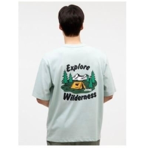 JEEP 스피릿 남여공용 텐트 자수 아트웍 반팔티4 JO2TSU1074SG