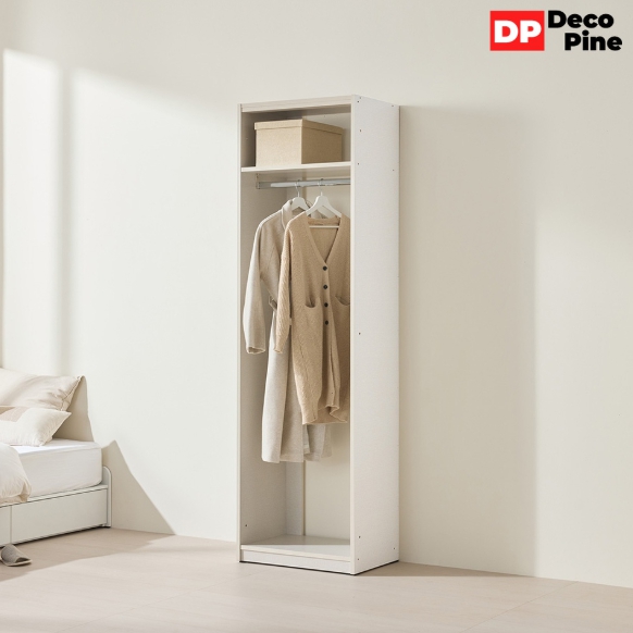 데코파인 우디 드레스룸 시스템 행거 1단 긴옷장 600