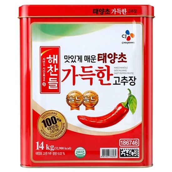 CJ제일제당 해찬들 태양초 가득한 고추장 14kg (1개)