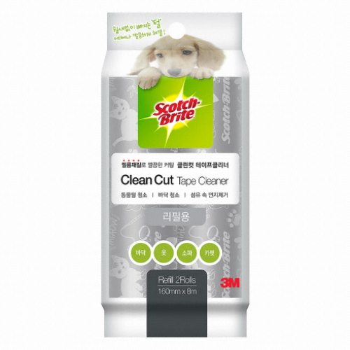 3M 스카치브라이트 클린컷 테이프클리너 대형 리필 강아지팩 2롤 (1개)_이미지