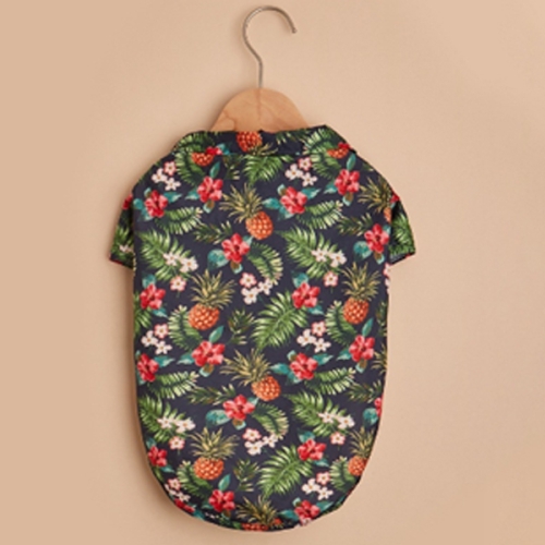 [불명] 1+1 하와이 스타일 강아지옷 셔츠 파인애플 사프란