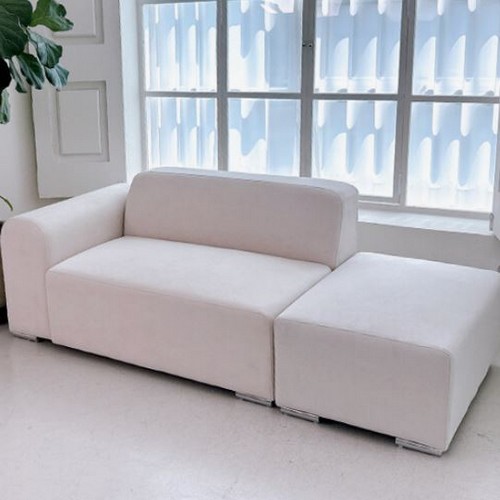 오스본가구 까뮤 조야 아쿠아텍스 패브릭 소파 2인용 (스툴포함)