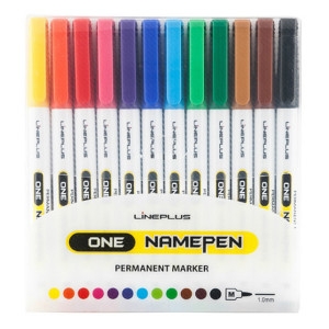 오피스존 라인프러스 8400 12색 네임펜 프로 세트 마카펜 유성