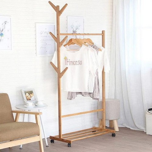 튼튼 대나무 옷걸이 행거_이미지
