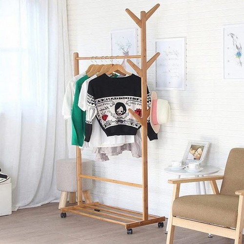 튼튼 대나무 옷걸이 행거_이미지