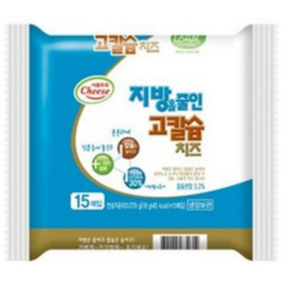 서울우유 지방을 줄인 고칼슘 치즈 15매입 270g (1개)_이미지