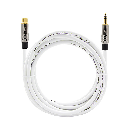 탑라인에이치디 HDTOP RCA to 3.5mm 스테레오 메탈화이트 케이블 (50m, HT-TP3521)_이미지