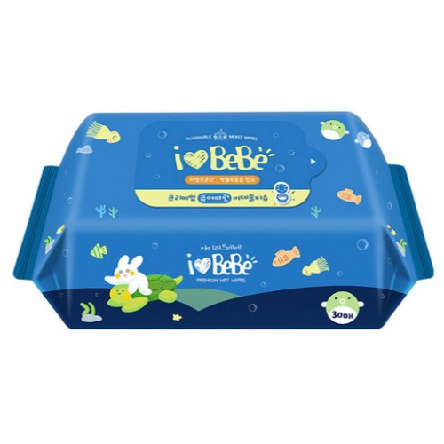 아이러브베베 퓨어마린 비데물티슈 리필형 30매 (60팩)_이미지