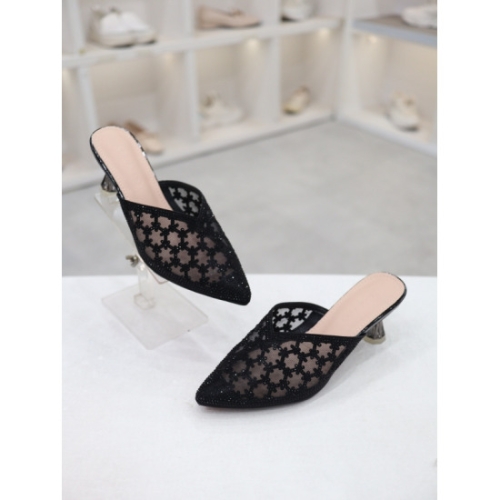 코디엘루 망사 캐주얼 여성 미들힐 블로퍼 7cm CDSP500719