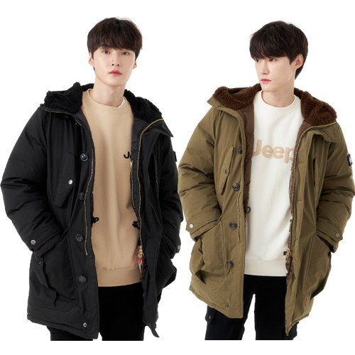 JEEP 공용 후드안 FUR 야상 다운 점퍼 JN1JPU411_이미지