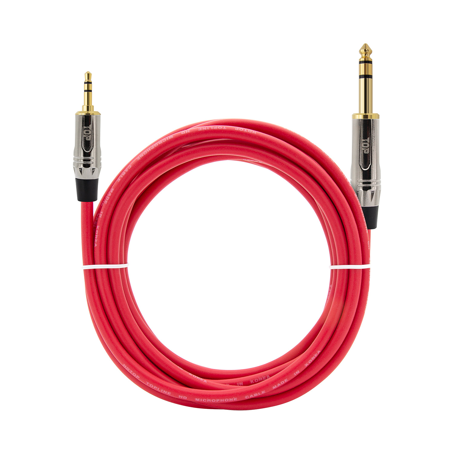 탑라인에이치디 HDTOP 메탈 3.5 to 5.5 스테레오 케이블 레드