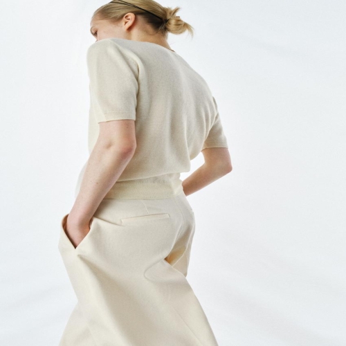 국내 100% 울 쇼트 슬리브 스웨터 크림 9598/057/712 3376902