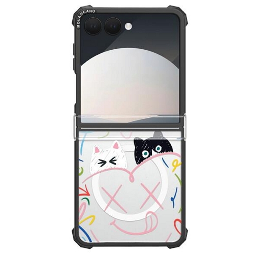 모란카노코리아 갤럭시Z 플립7 임팩트 라인아트 디자인 맥세이프 힌지보호 케이스_이미지