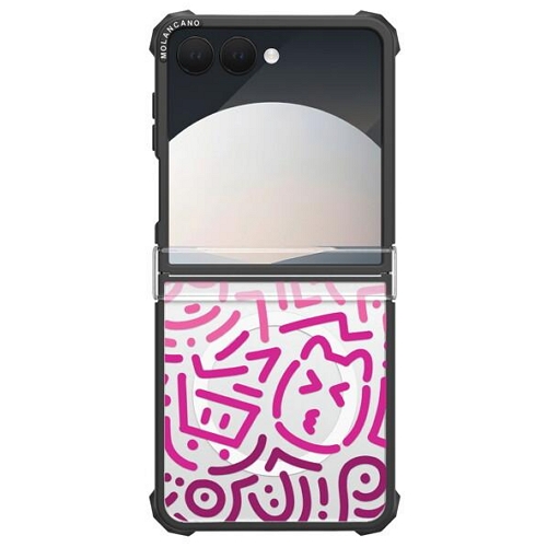 모란카노코리아 갤럭시Z 플립7 임팩트 라인아트 디자인 맥세이프 힌지보호 케이스_이미지