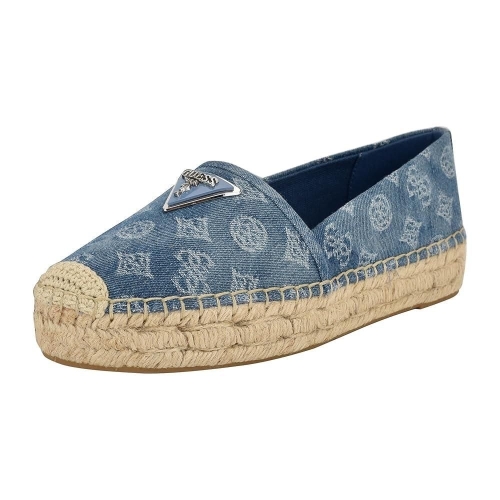 게스 Womens Jolandon Flat, Blue Denim Logo 420, 7.5 222426