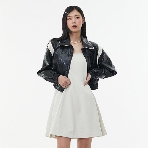 아이올리 LAP 여성 배티 레더 크랍 점퍼 AQ1L63 자켓