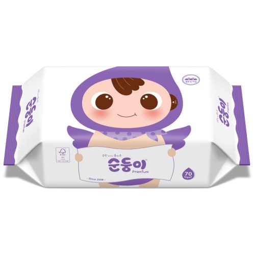 순둥이 프리미엄 엠보싱 물티슈 리필형 70매 (10팩)_이미지