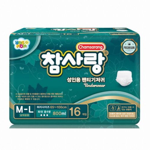 팬티기저귀 프리미엄 중형 M 16개