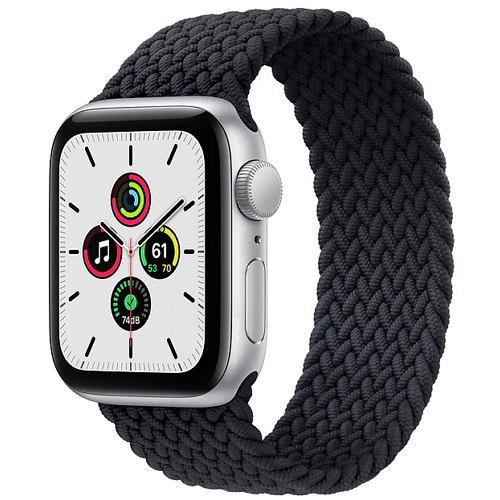 APPLE 워치 SE 40mm 실버 알루미늄 (브레이드 솔로 루프, 해외구매)_이미지