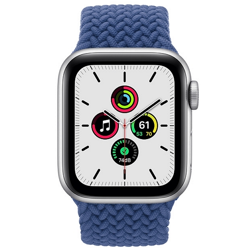 APPLE 워치 SE 40mm 실버 알루미늄 (브레이드 솔로 루프, 해외구매)_이미지