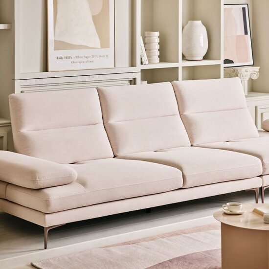 에싸 프라도 스윙기능 리브 패브릭 소파 4인용 (스툴포함)_이미지