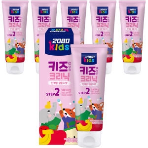 애경 2080 키즈 크리닉 알파 2스텝 치약 80g (6개)