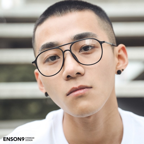 복고풍 큰프레임 보잉 안경 빅사이즈 오버사이즈 안경 레트로 TR90 소재 초경량 6g 힙합_이미지