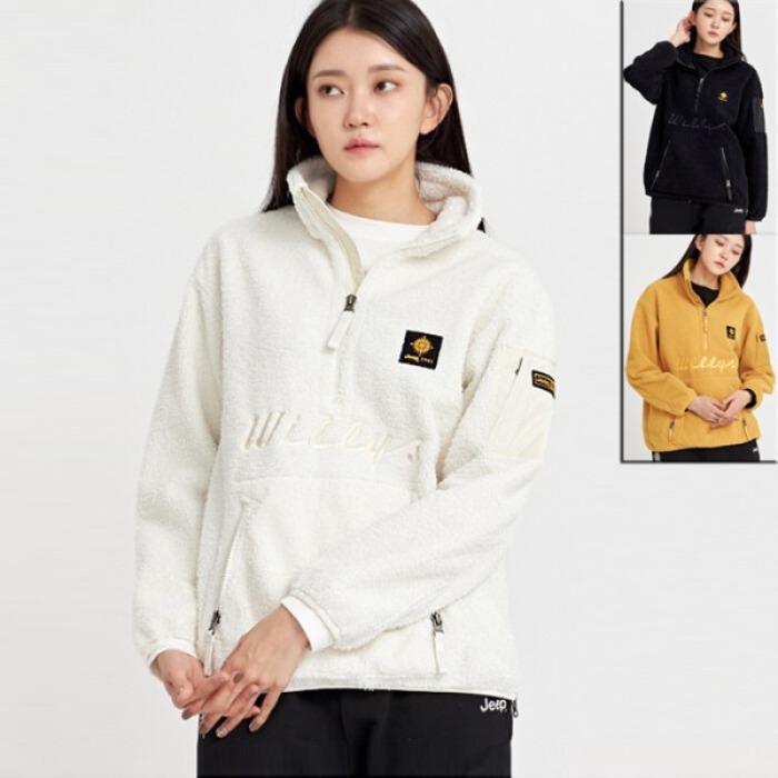 JEEP 공용 쭈리 배색 뽀글이 아노락 점퍼 JM4TZU403_이미지