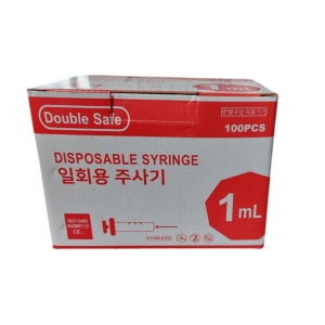 [불명] 더블세이프 일회용주사기 1ml 100개