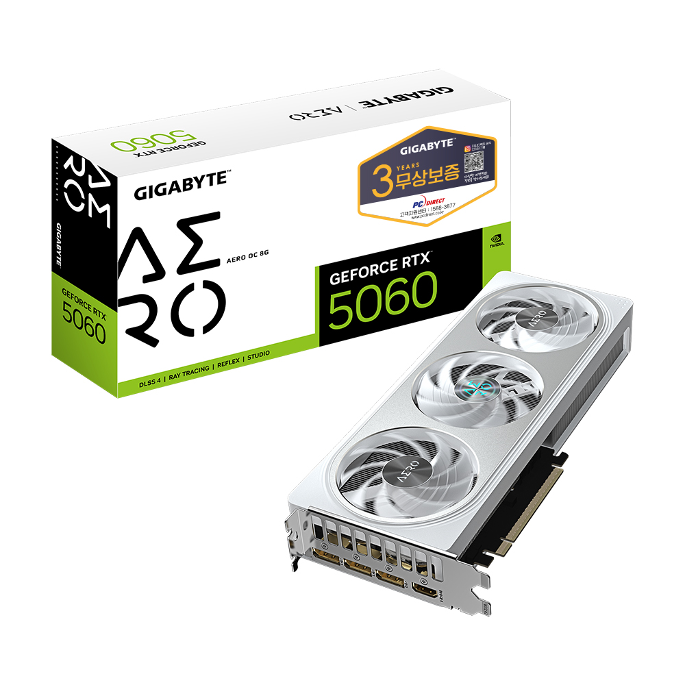 GIGABYTE 지포스 RTX 5060 AERO OC D7 8GB 피씨디렉트이미지입니다. 누르면 해당 게시물로 새창이동합니다.