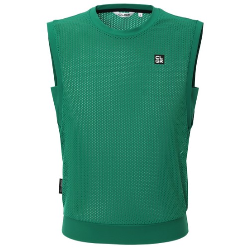 챌린저 에센셜 스트레치 메쉬 라운드넥 골프 베스트 CHE2WVT2955GN