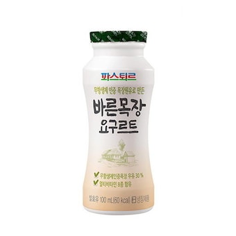 롯데푸드 파스퇴르 무항생제 바른목장 요구르트 100ml