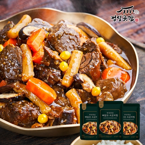 정성곳간 강순의 명인의 뼈없는 소갈비 찜 500g (3개)_이미지