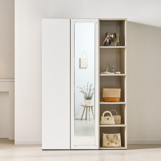 누에보 LPM 키큰장 터치 거울 옷장세트 1200